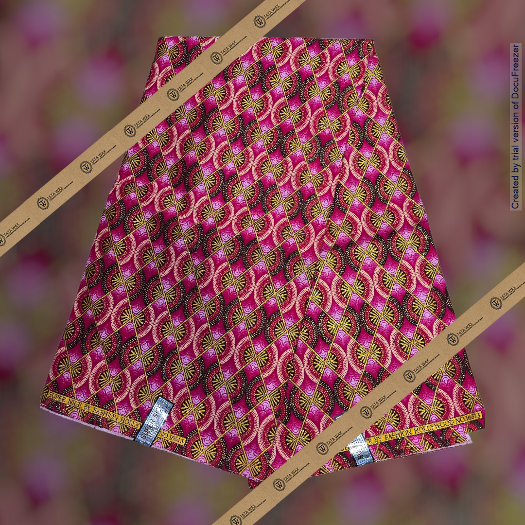 Tissu Pagne Africain Brillant 6 Yards TATA WAX