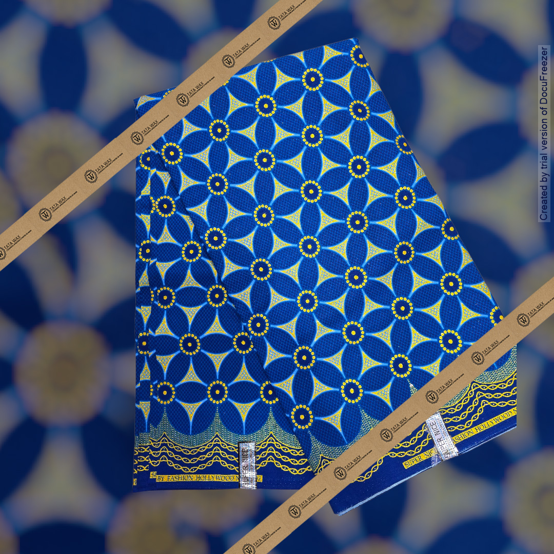 Tissu Pagne Africain Brillant 6 Yards TATA WAX