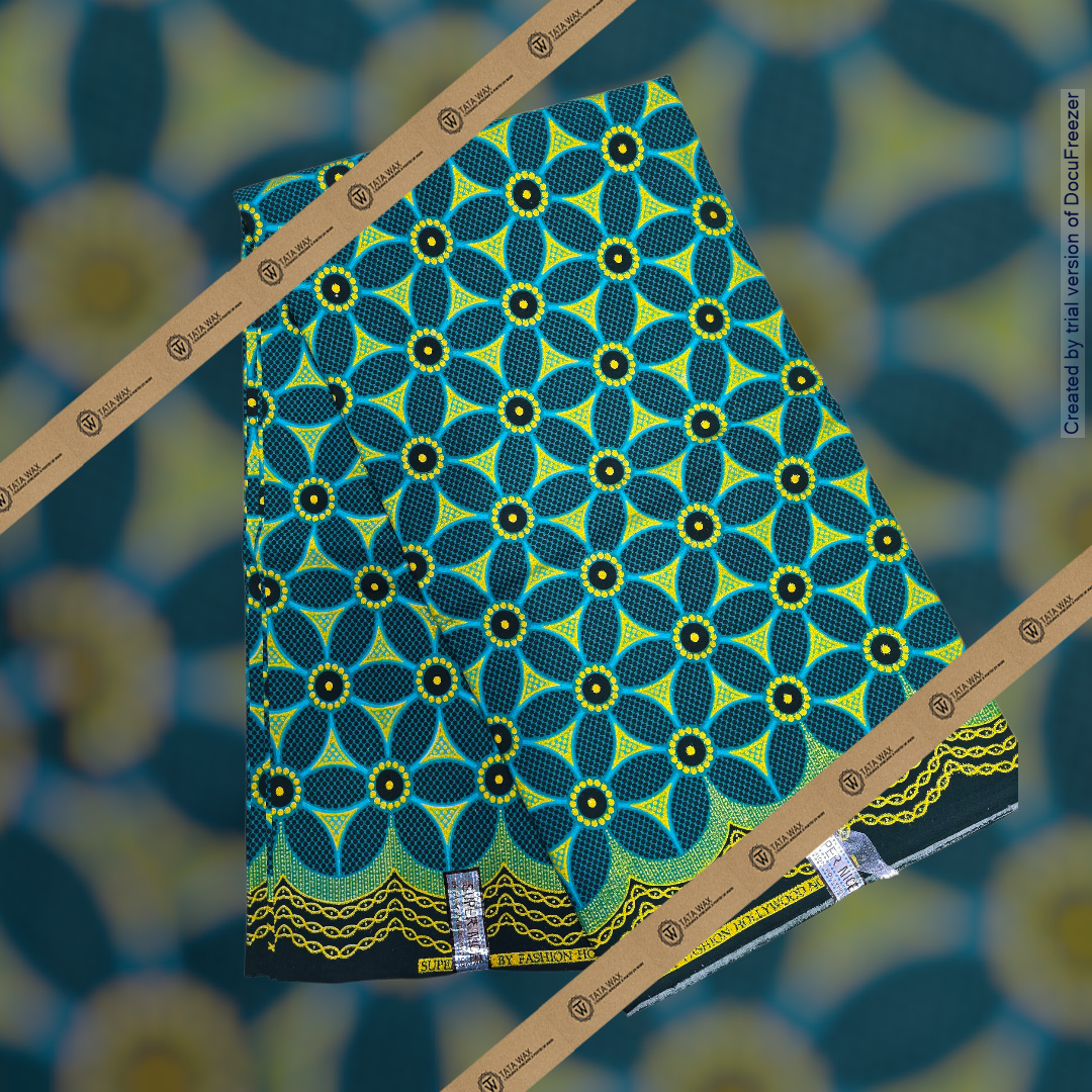 Tissu Pagne Africain Brillant 6 Yards TATA WAX
