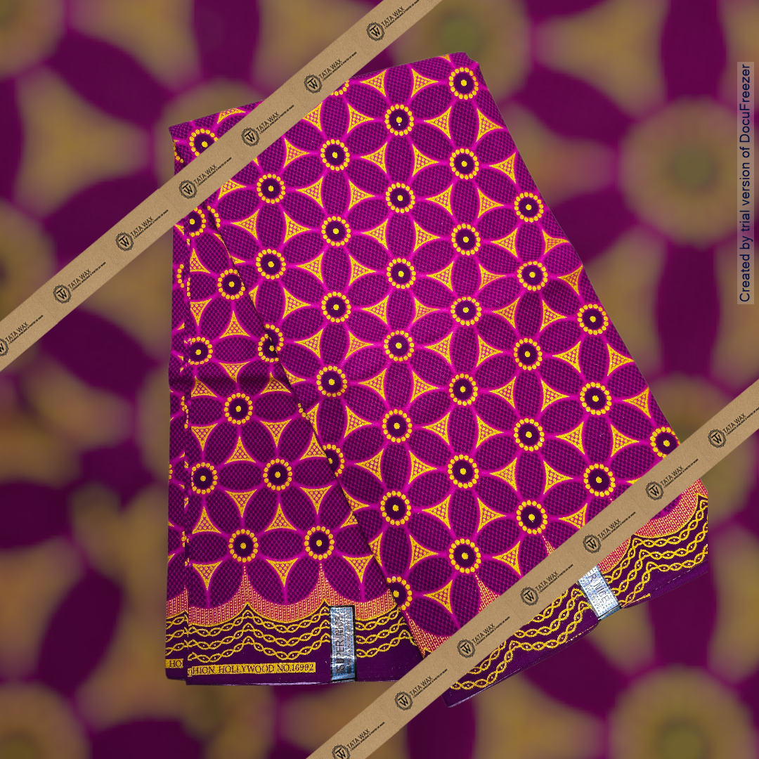 Tissu Pagne Africain Brillant 6 Yards TATA WAX