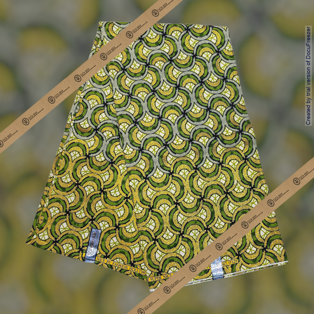 Tissu Pagne Africain Brillant 6 Yards TATA WAX
