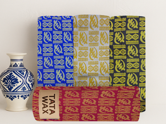 Tissu Wax Africain brillant Premium 6 yards