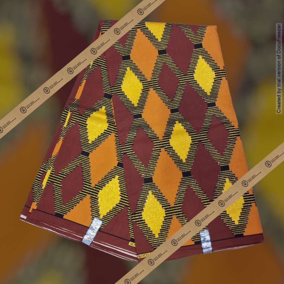Tissu Pagne Africain Brillant 6 Yards TATA WAX