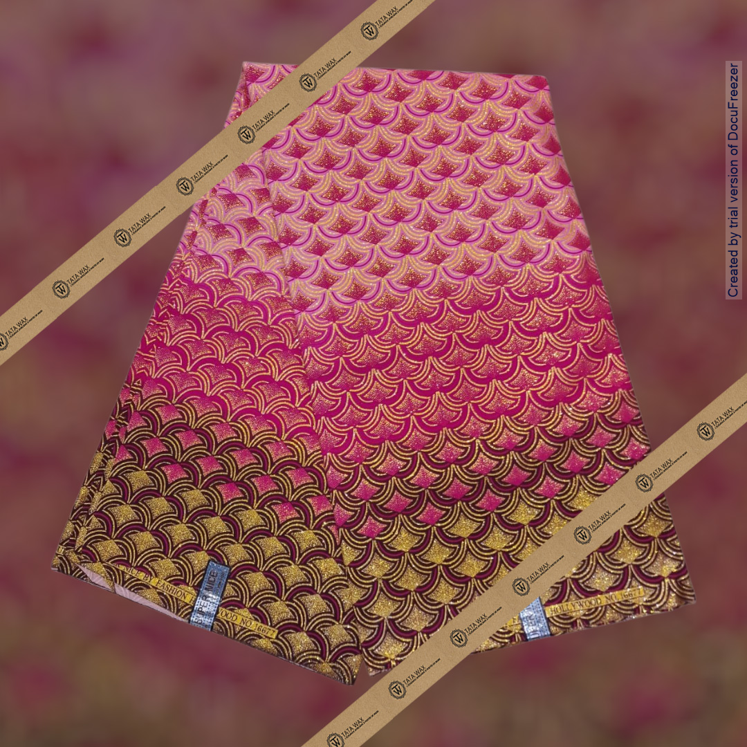 Tissu Pagne Africain Brillant 6 Yards TATA WAX