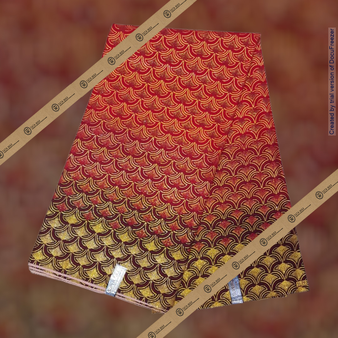 Tissu Pagne Africain Brillant 6 Yards TATA WAX