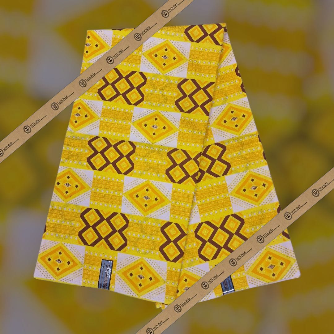 Tissu Pagne Africain Brillant 6 Yards TATA WAX
