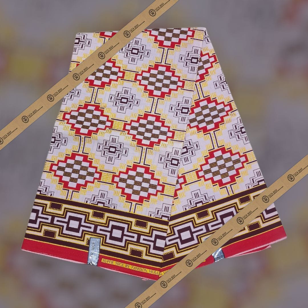 Tissu Pagne Africain Brillant 6 Yards TATA WAX