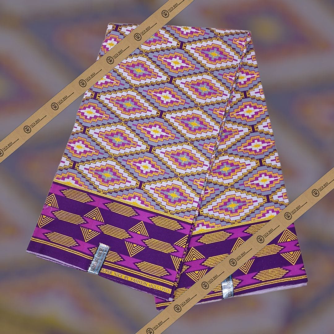 Tissu Pagne Africain Brillant 6 Yards TATA WAX