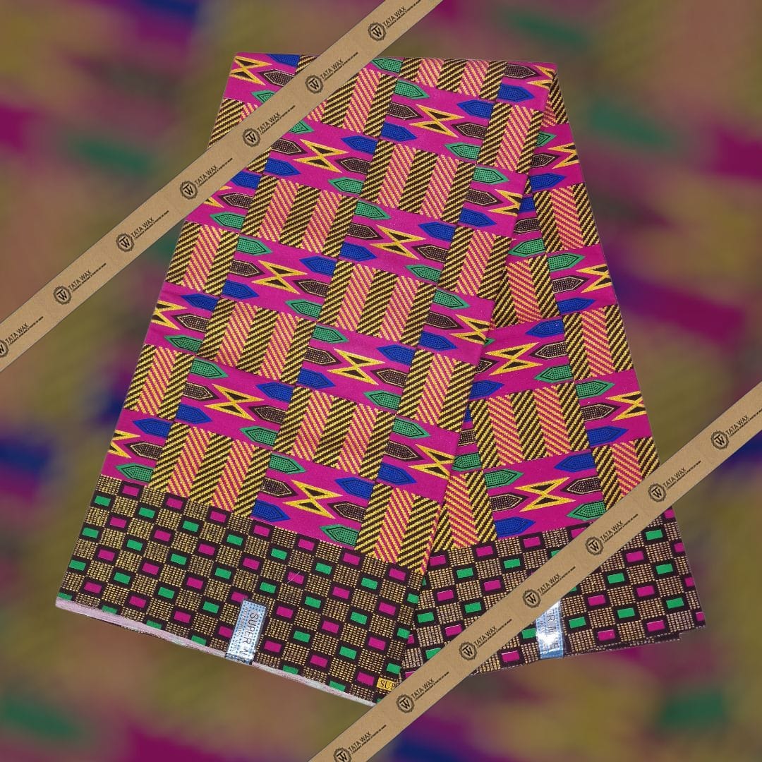 Tissu Pagne Africain Brillant 6 Yards TATA WAX