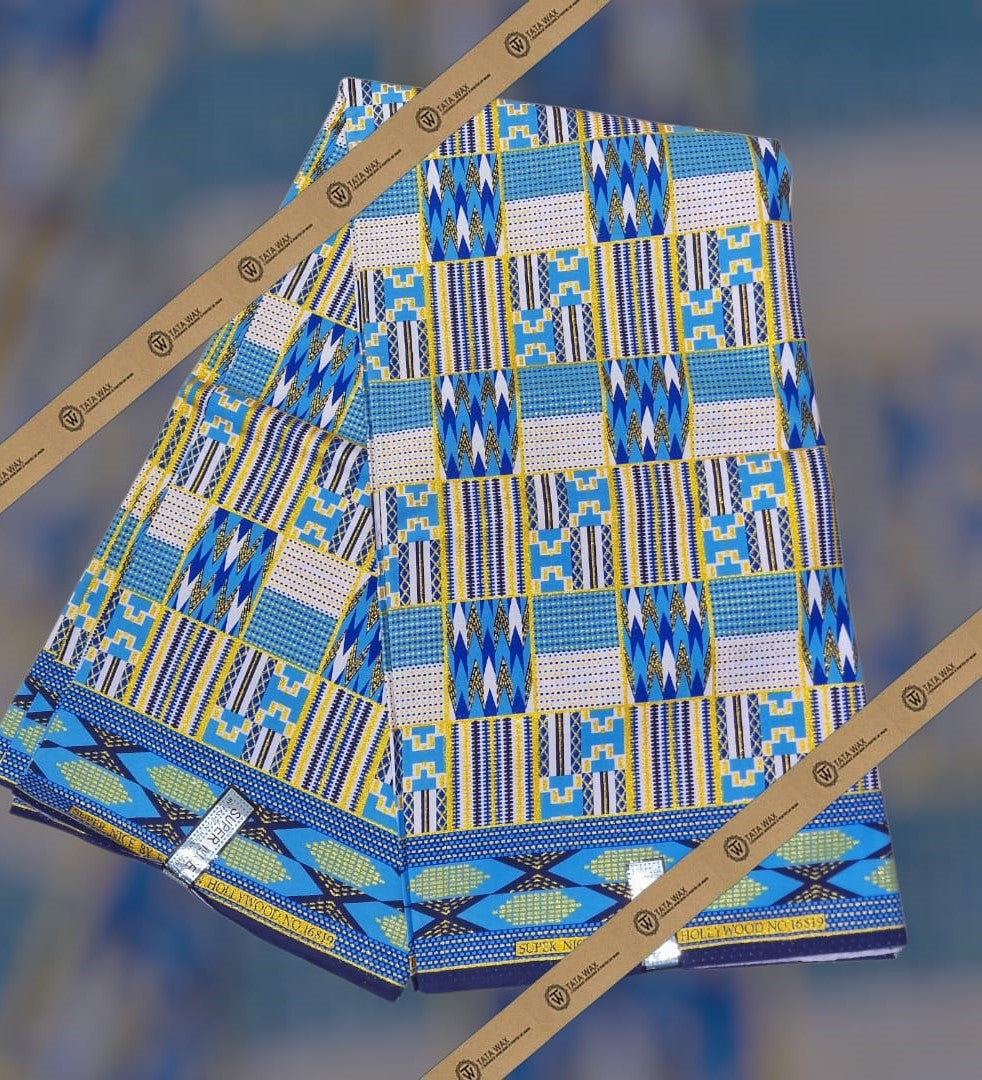 Tissu Pagne Africain Brillant 6 Yards TATA WAX