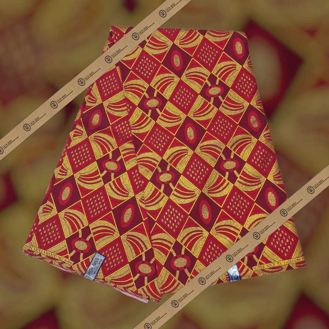 Tissu Pagne Africain Brillant 6 Yards TATA WAX