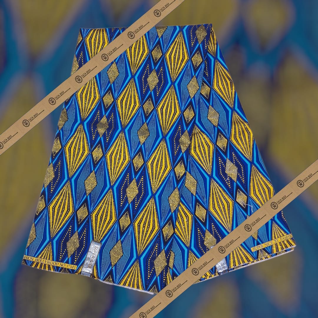 Tissu Pagne Africain Brillant 6 Yards TATA WAX