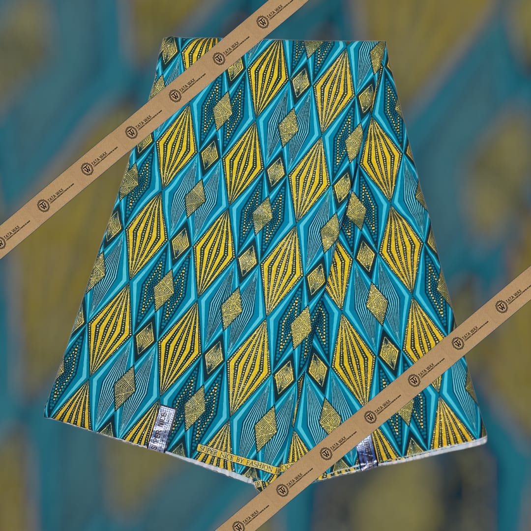 Tissu Pagne Africain Brillant 6 Yards TATA WAX