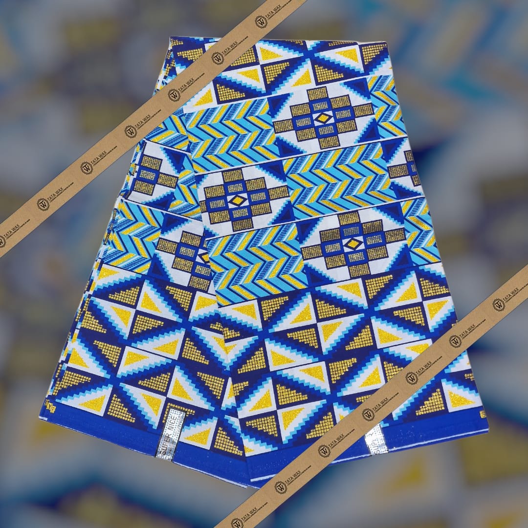 Tissu Pagne Africain Brillant 6 Yards TATA WAX