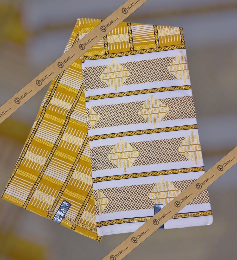 Tissu Pagne Africain Brillant 6 Yards TATA WAX