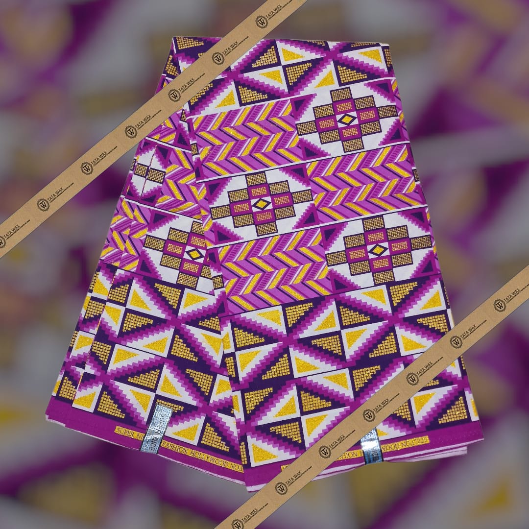 Tissu Pagne Africain Brillant 6 Yards TATA WAX