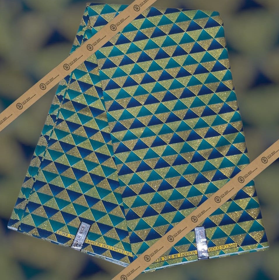 Tissu Pagne Africain Brillant 6 Yards TATA WAX