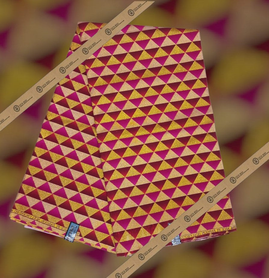 Tissu Pagne Africain Brillant 6 Yards TATA WAX