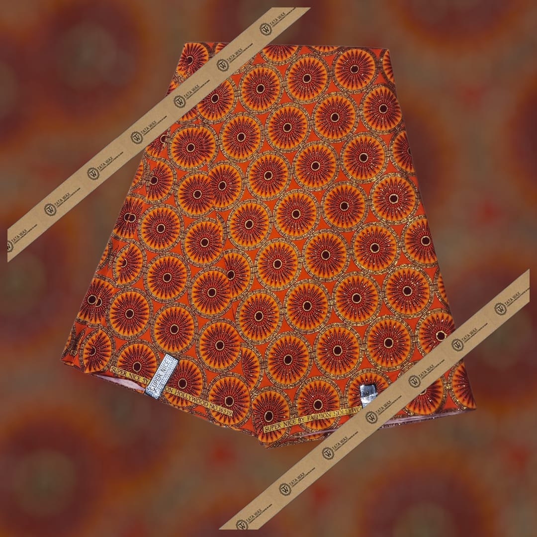 Tissu Pagne Africain Brillant 6 Yards BABA TEXTILE