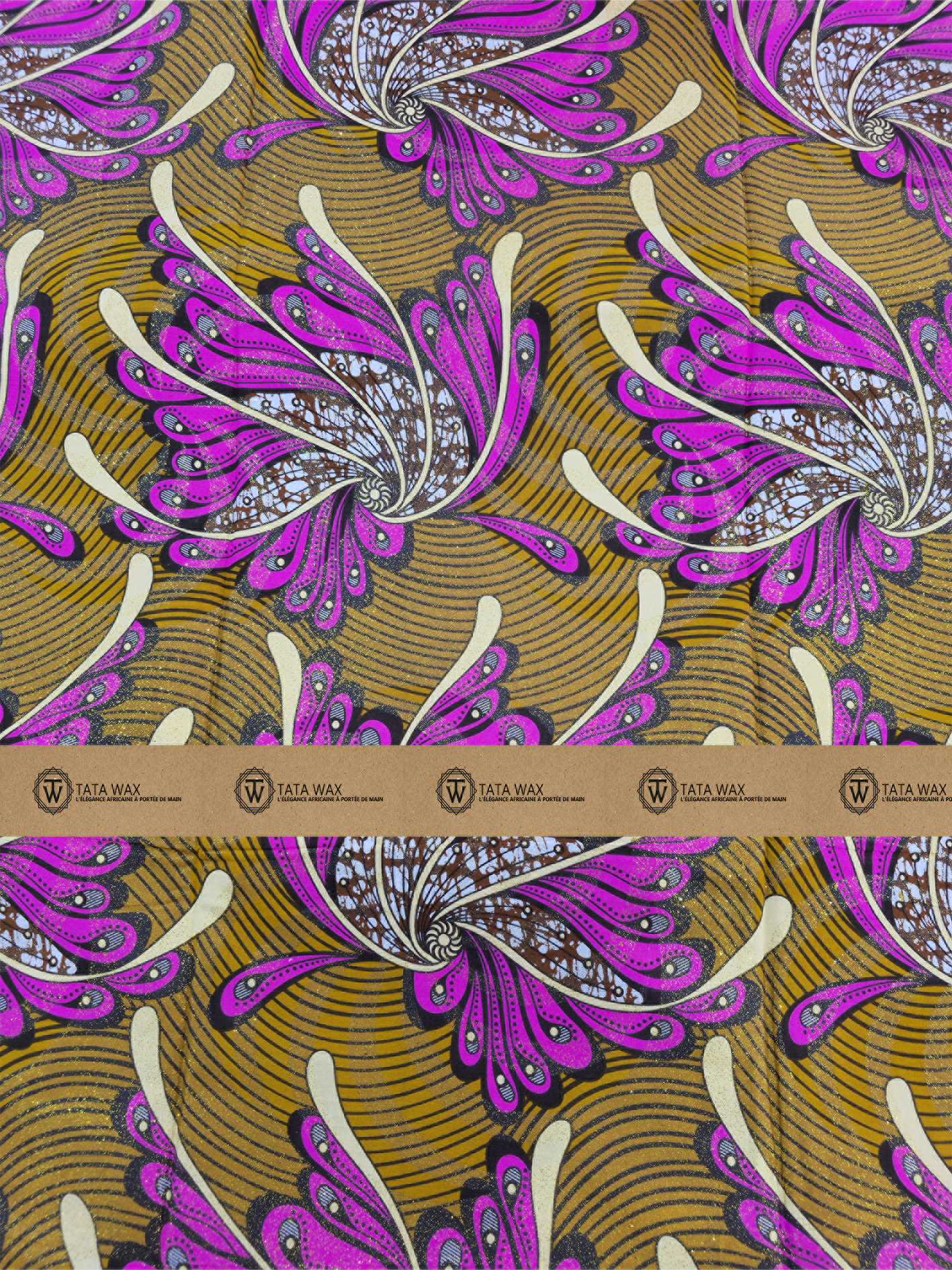 Tissu Wax Africain brillant Premium 6 yards TATA WAX