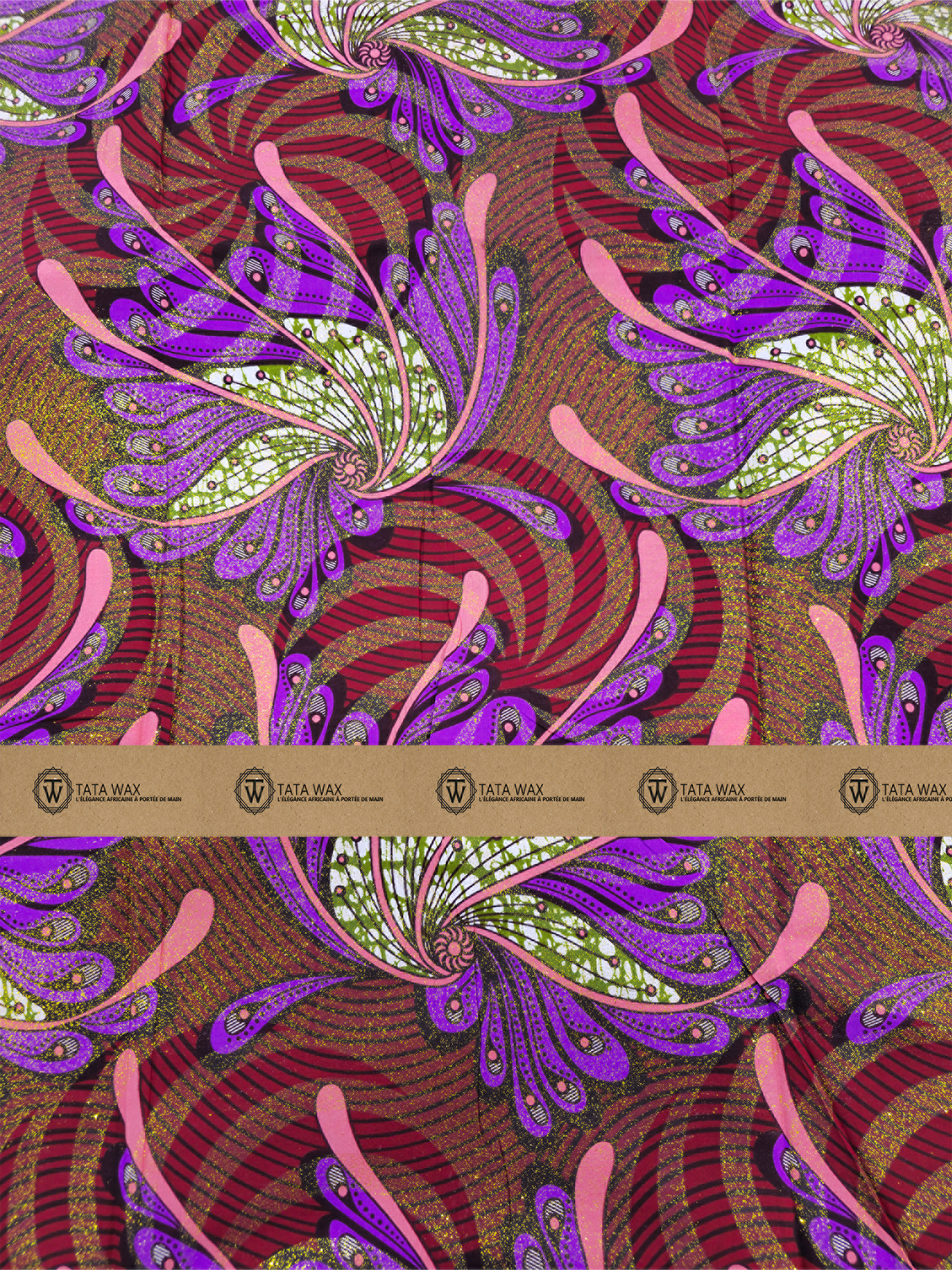 Tissu Wax Africain brillant Premium 6 yards TATA WAX