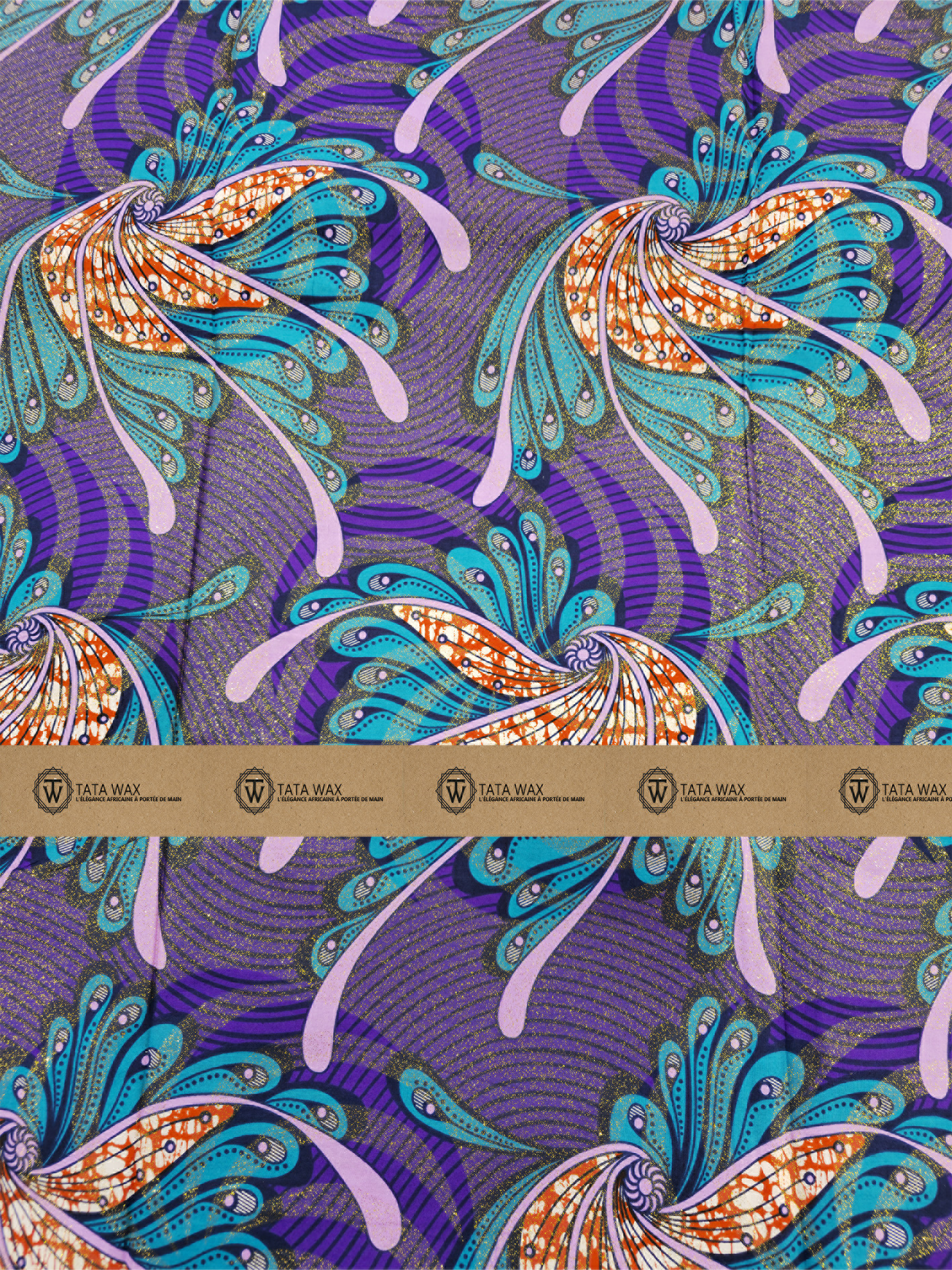 Tissu Wax Africain brillant Premium 6 yards TATA WAX