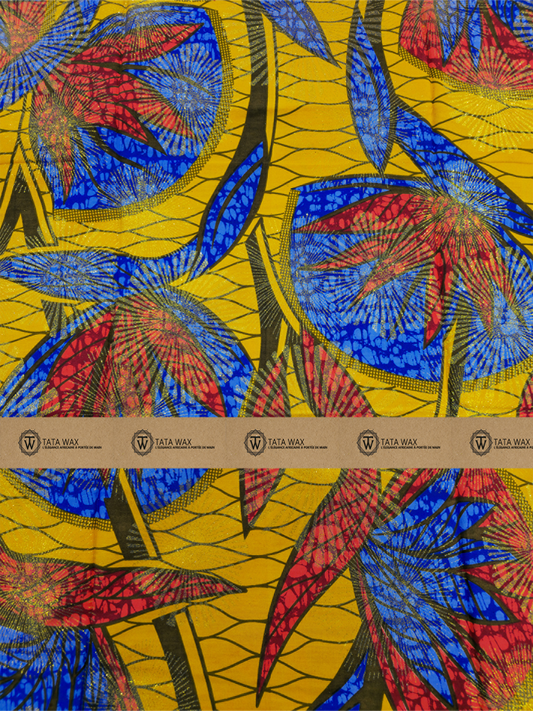 Tissu Wax Africain brillant Premium 6 yards TATA WAX