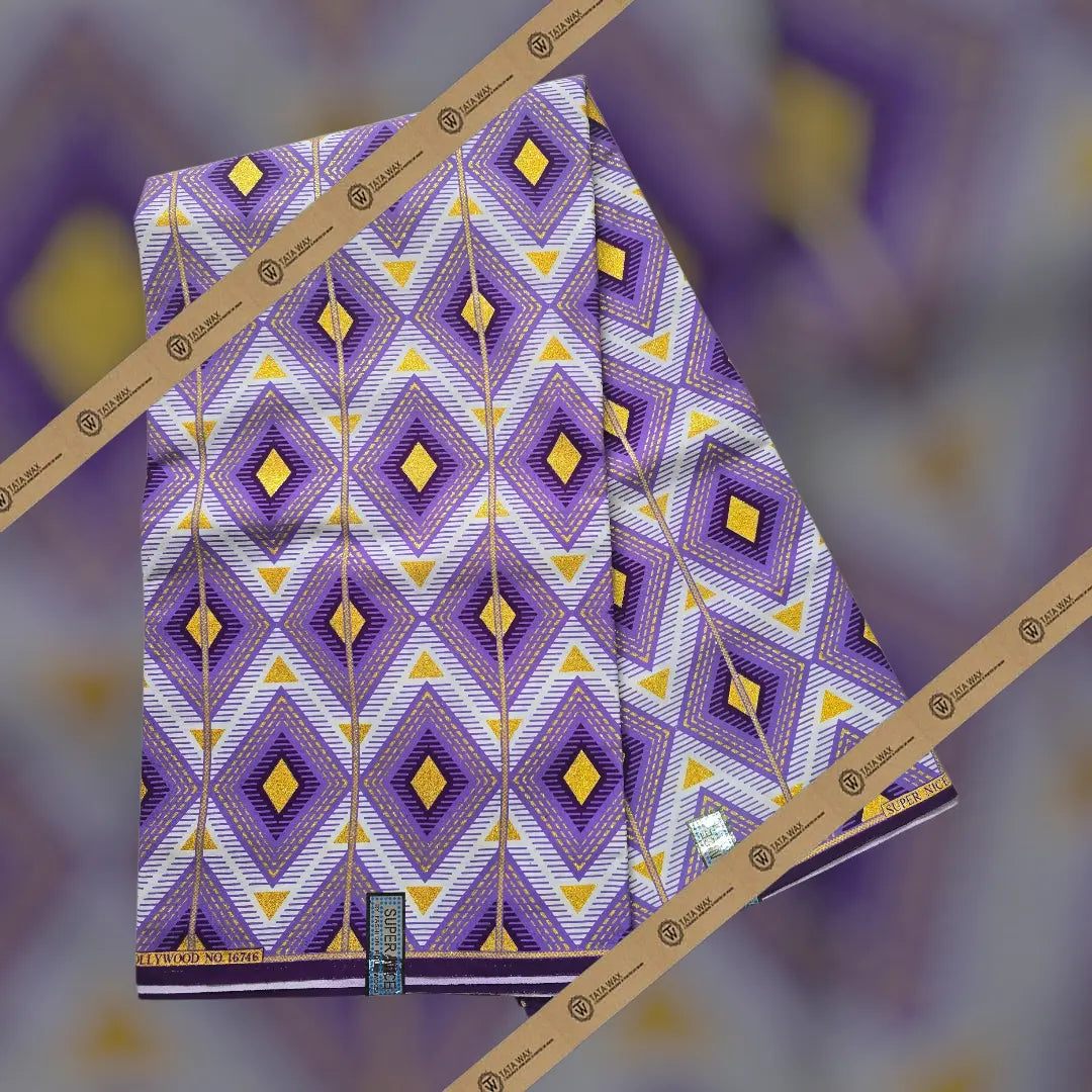 Tissu Pagne Africain Brillant 6 Yards TATA WAX