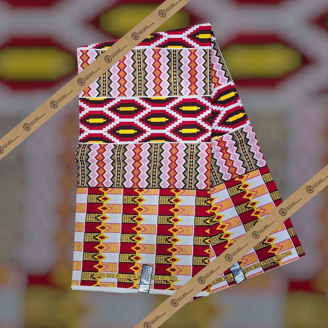 Tissu Pagne Africain Brillant 6 Yards TATA WAX