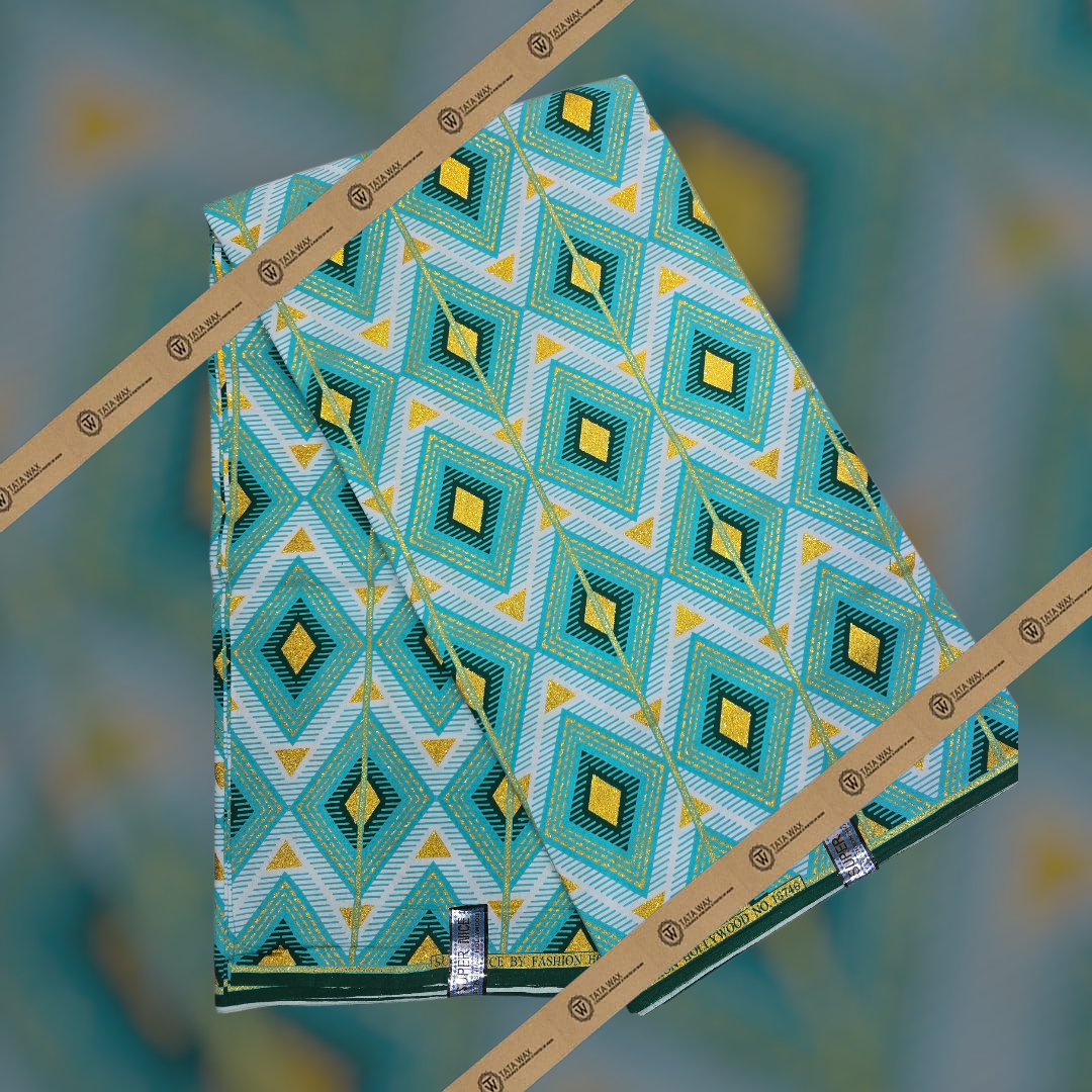 Tissu Pagne Africain Brillant 6 Yards TATA WAX