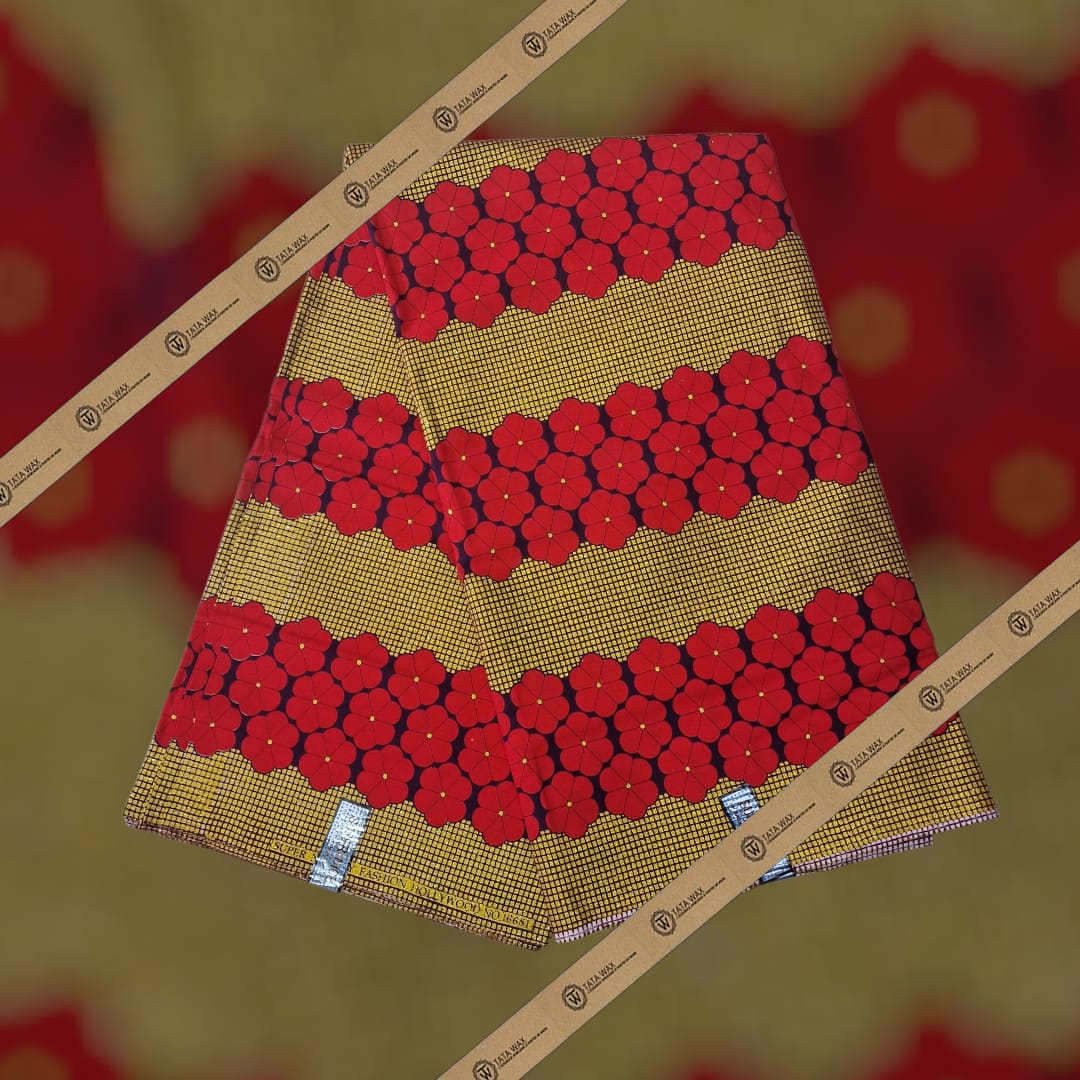 Tissu Pagne Africain Brillant 6 Yards TATA WAX