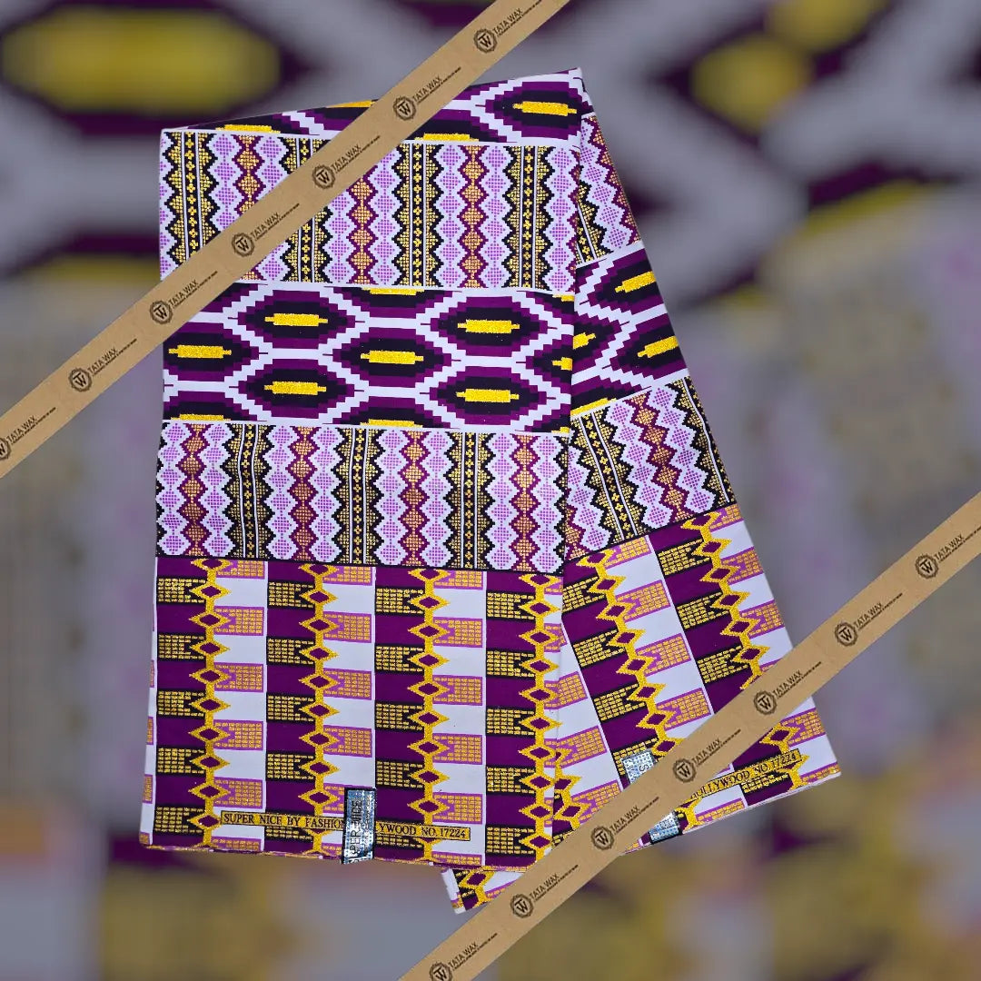 Tissu Pagne Africain Brillant 6 Yards TATA WAX