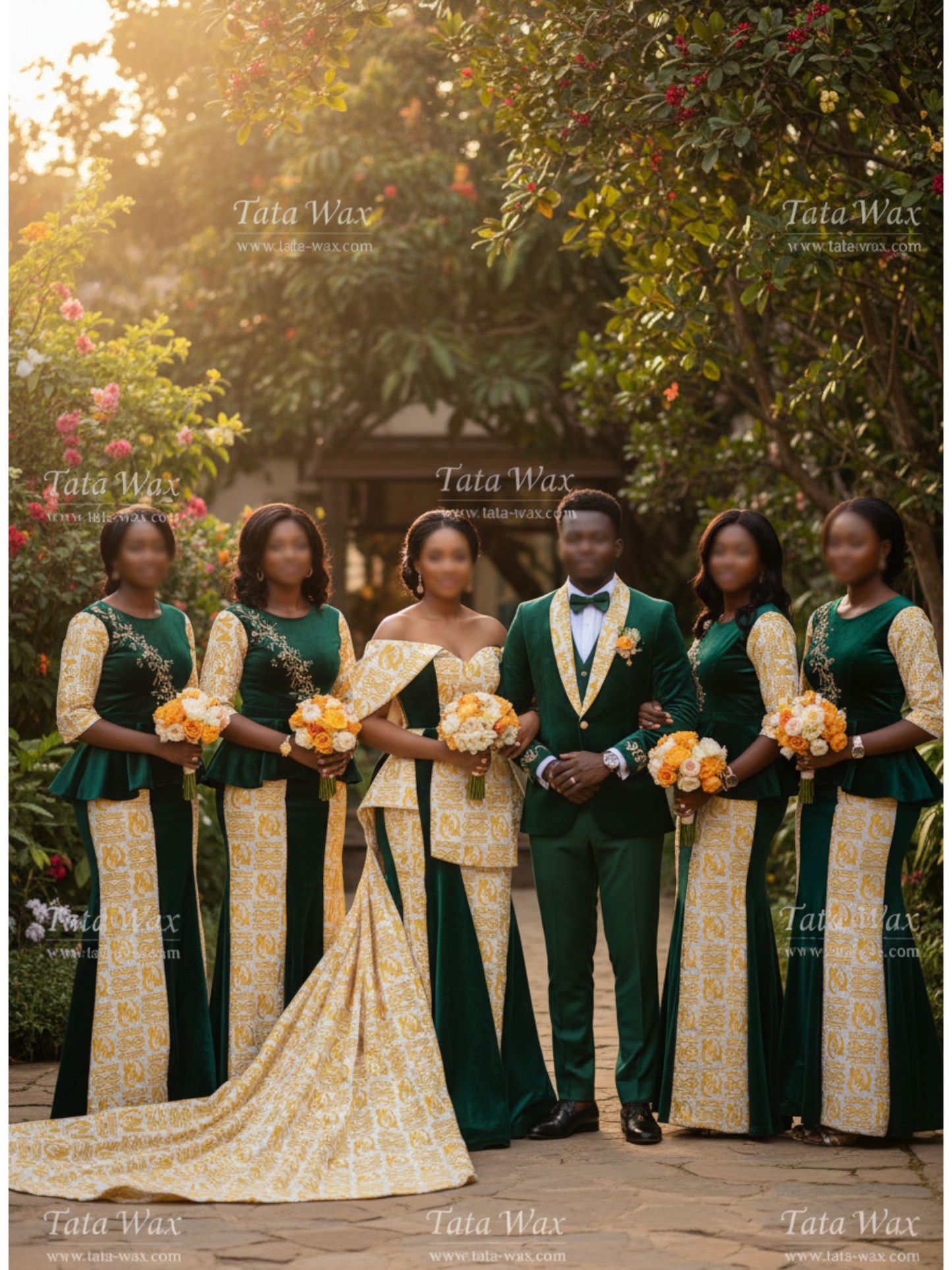 Tissu Wax Africain brillant Premium 6 yards