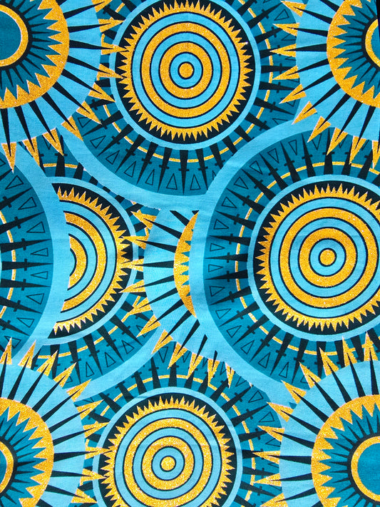 Tissu Pagne Africain Brillant 6 Yards TATA WAX