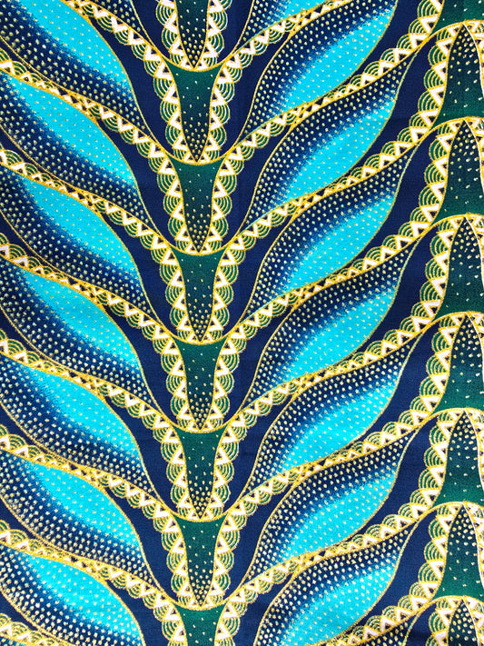 Tissu Pagne Africain Brillant 6 Yards TATA WAX