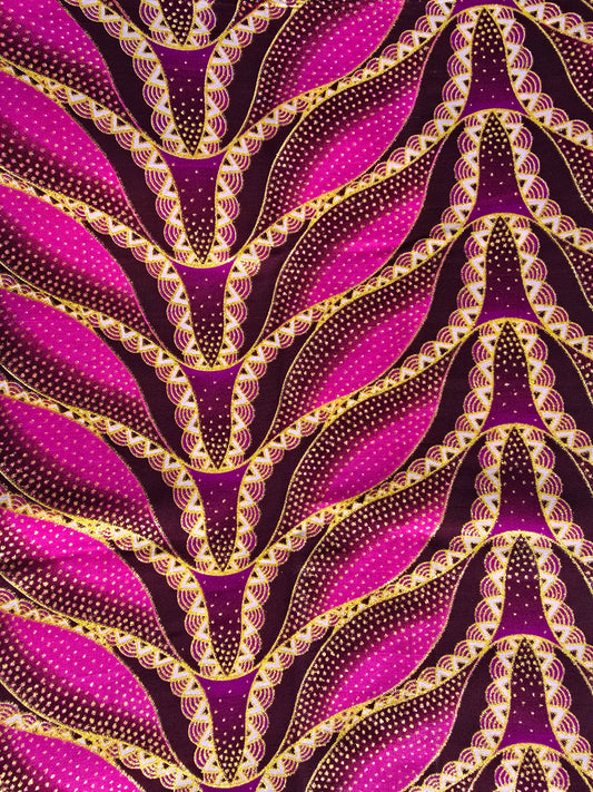Tissu Pagne Africain Brillant 6 Yards TATA WAX