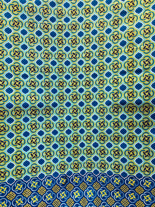 Tissu Pagne Africain Brillant 6 Yards TATA WAX