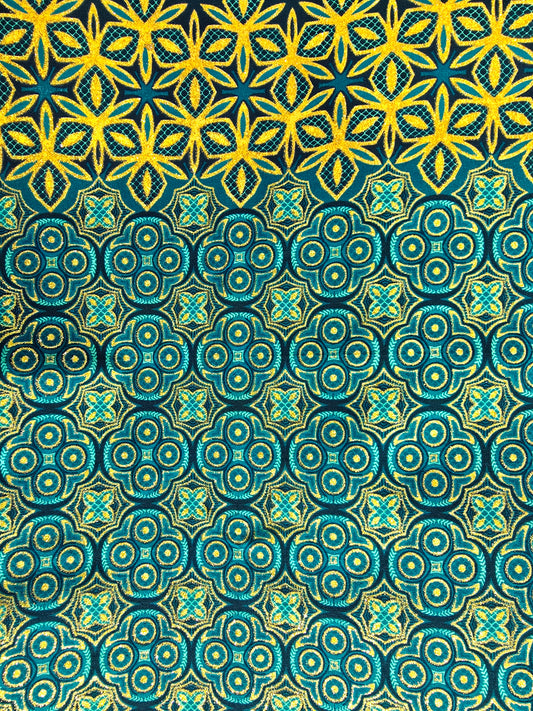 Tissu Pagne Africain Brillant 6 Yards TATA WAX