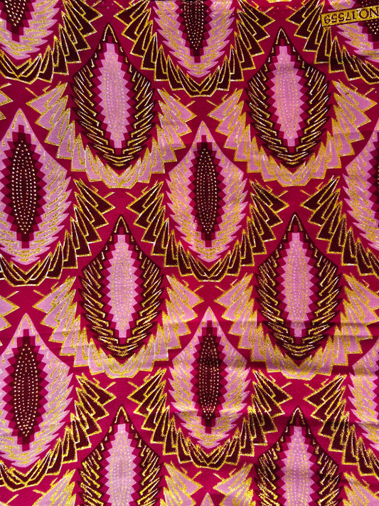 Tissu Pagne Africain Brillant 6 Yards TATA WAX