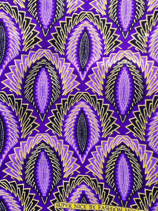 Tissu Pagne Africain Brillant 6 Yards TATA WAX