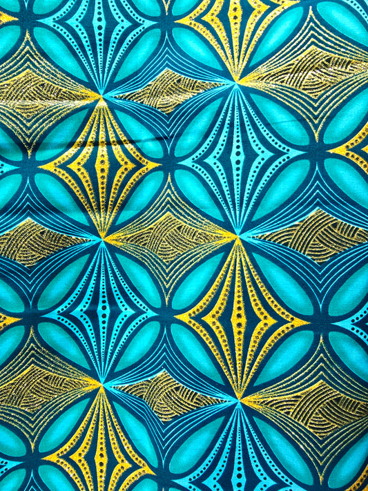 Tissu Pagne Africain Brillant 6 Yards TATA WAX