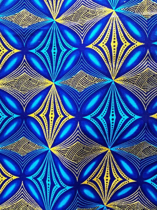Tissu Pagne Africain Brillant 6 Yards TATA WAX