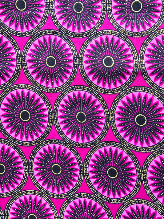 Tissu Pagne Africain Brillant 6 Yards TATA WAX