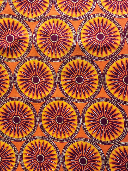 Tissu Pagne Africain Brillant 6 Yards TATA WAX