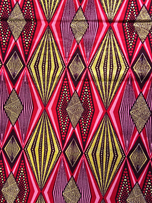 Tissu Pagne Africain Brillant 6 Yards TATA WAX