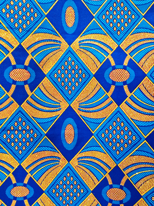 Tissu Pagne Africain Brillant 6 Yards TATA WAX