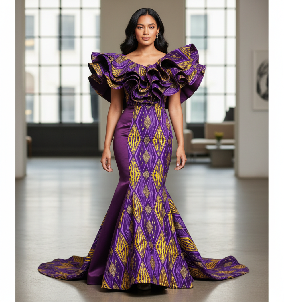 Tissu Pagne Africain Brillant 6 Yards