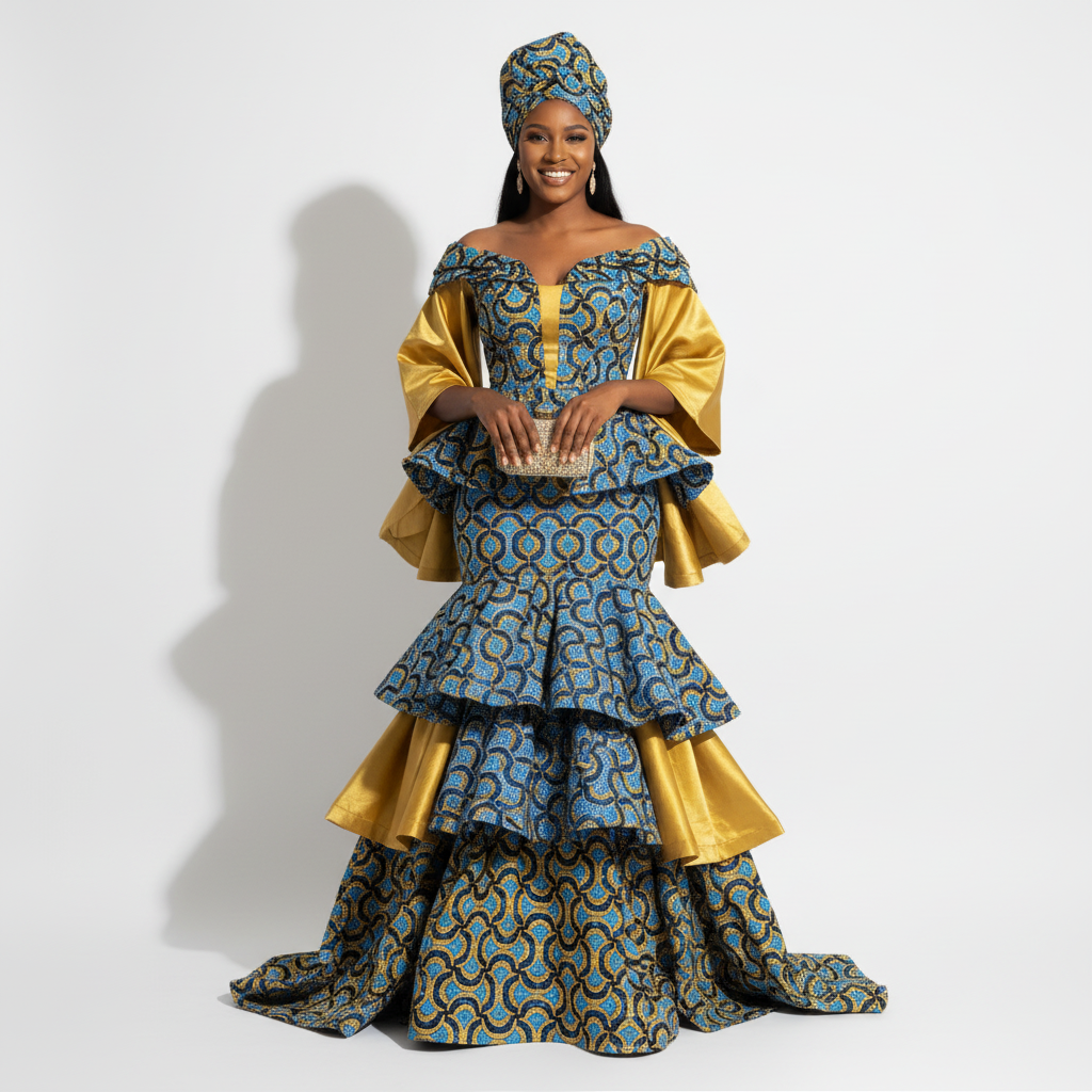 Tissu Pagne Africain Brillant 6 Yards