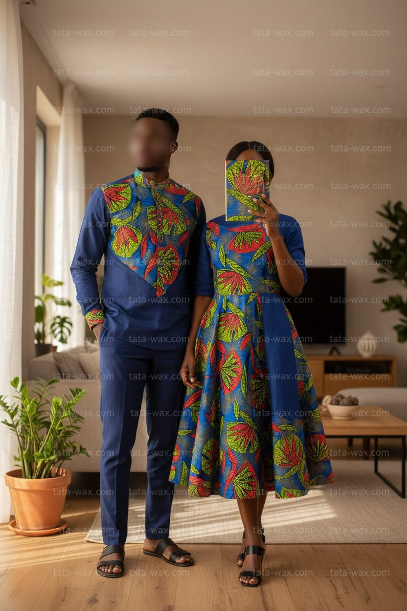 Tissu Wax Africain brillant Premium 6 yards