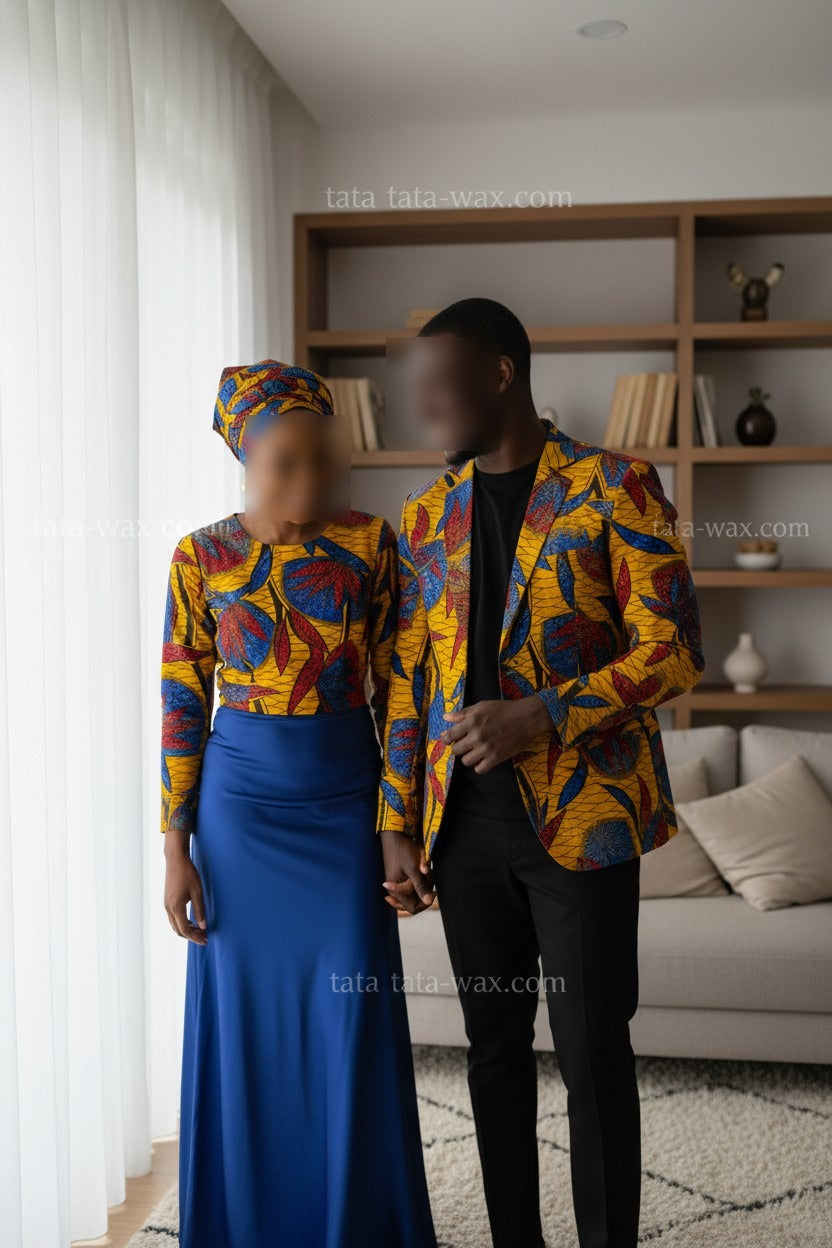 Tissu Wax Africain brillant Premium 6 yards